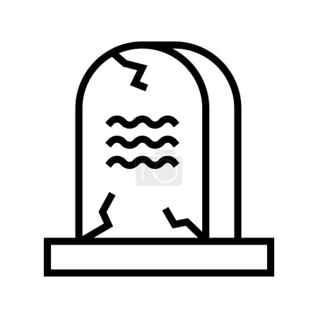 Téléchargez les illustrations : Icône pierre tombale Halloween, icône d'Halloween, effrayant, effrayant, Horor, icône simple et minimaliste - en licence libre de droit