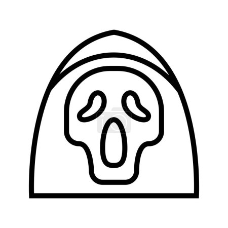 Ilustración de Icono de la parca cráneo grito halloween, icono de Halloween, espeluznante, aterrador, Horor, icono simple y minimalista - Imagen libre de derechos