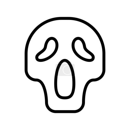 Ilustración de Icono cráneo grito halloween, icono de Halloween, espeluznante, asustadizo, Horor, icono simple y minimalista - Imagen libre de derechos