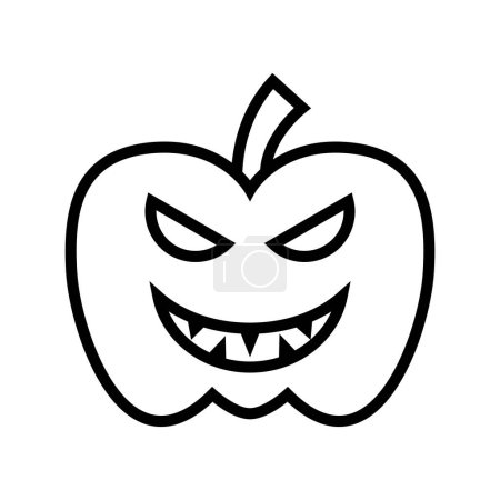 Illustration for Icon Pumpkin devil monster, Halloween icon, Spooky, Scary, Horor, Simple and Minimalist icon - Royalty Free Image