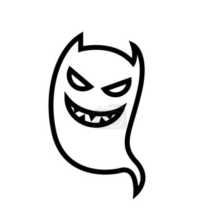 Téléchargez les illustrations : Icône fantôme boo Halloween, icône Halloween, effrayant, effrayant, Horor, icône simple et minimaliste - en licence libre de droit