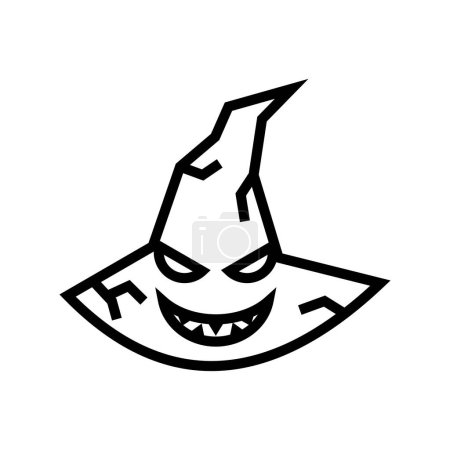 Illustration for Icon devil witch hat halloween, Halloween icon, Spooky, Scary, Horor, Simple and Minimalist icon - Royalty Free Image