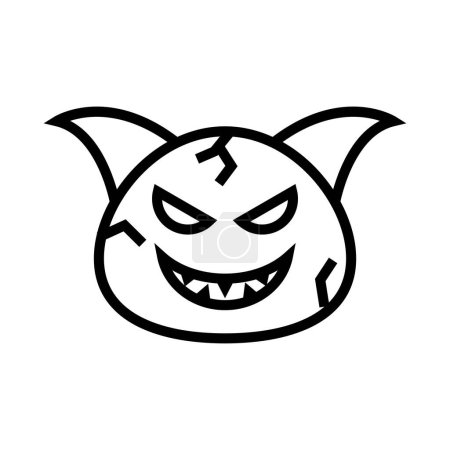 Téléchargez les illustrations : Icône diable sourire Halloween, icône Halloween, effrayant, effrayant, Horor, icône simple et minimaliste - en licence libre de droit
