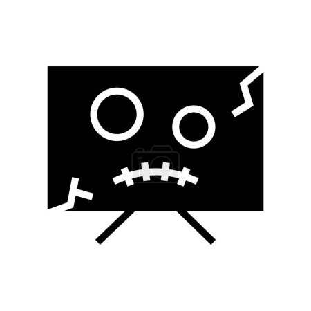 Illustration for Icon zombie tv halloween, Halloween icon, Spooky, Scary, Horor, Simple and Minimalist icon - Royalty Free Image