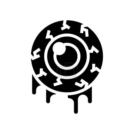 Illustration for Icon eyeball zombie halloween, Halloween icon, Spooky, Scary, Horor, Simple and Minimalist icon - Royalty Free Image