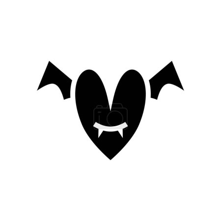 Téléchargez les illustrations : Icône diable amour Halloween, icône Halloween, effrayant, effrayant, Horor, icône simple et minimaliste - en licence libre de droit