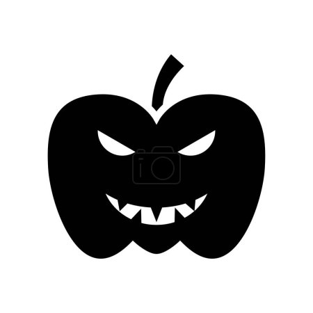 Téléchargez les illustrations : Icône Citrouille monstre diable, icône d'Halloween, effrayant, effrayant, Horor, icône simple et minimaliste - en licence libre de droit