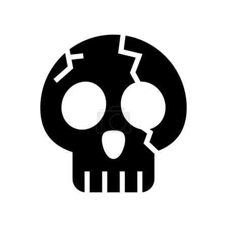Illustration for Icon skull scream halloween, Halloween icon, Spooky, Scary, Horor, Simple and Minimalist icon - Royalty Free Image
