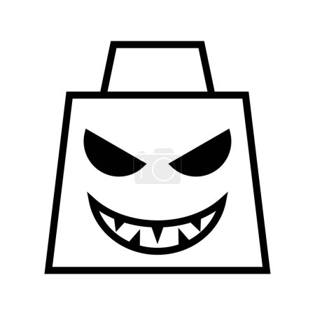 Illustration for Icon devil shopping bag halloween, Halloween icon, Spooky, Scary, Horor, Simple and Minimalist icon - Royalty Free Image