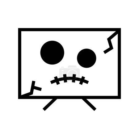 Téléchargez les illustrations : Icône zombie tv Halloween, icône Halloween, effrayant, effrayant, Horor, icône simple et minimaliste - en licence libre de droit