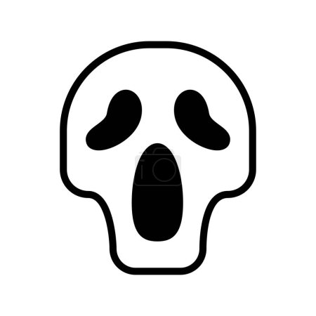 Illustration for Icon skull scream halloween, Halloween icon, Spooky, Scary, Horor, Simple and Minimalist icon - Royalty Free Image