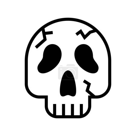 Ilustración de Icono cráneo grito halloween, icono de Halloween, espeluznante, asustadizo, Horor, icono simple y minimalista - Imagen libre de derechos