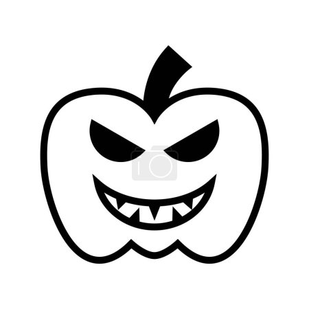 Illustration for Icon Pumpkin devil monster, Halloween icon, Spooky, Scary, Horor, Simple and Minimalist icon - Royalty Free Image
