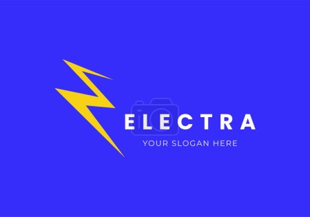 Illustration for Logo Letter E Electricity Flash Light Bolt, Modern Minimalist Trendy Logo, Editable File - Royalty Free Image