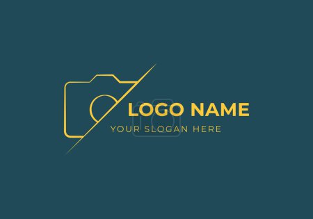 Illustration for Logo camera Slash. Handrawn logo design. Editable color - Royalty Free Image