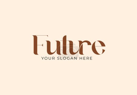 Illustration for Logo Typo word FUTURE logo design. Elegant, luxury, Yoga, Fitnes, Women logo concept. Editable color - Royalty Free Image