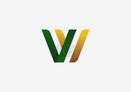 Téléchargez les illustrations : Logo lettre V W avec concept Gold. Design moderne, minimaliste, monogramme audacieux logo. Couleur modifiable - en licence libre de droit