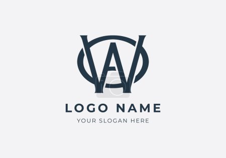 Illustration for Logo letter W A O. Modern Minimalist monogram serif bold logo design. Editable color - Royalty Free Image