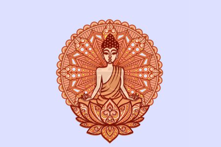 Illustration for BUDDHA Digital multilayer layout files are specially prepared for the laser cut, CNC router machine and other cutting machines. - Royalty Free Image