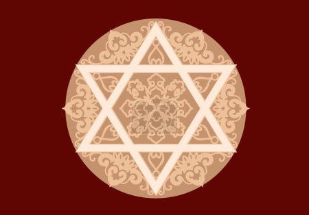 Illustration for Star of David Digital multilayer layout files are specially prepared for the laser cut, CNC router machine and other cutting machines. - Royalty Free Image