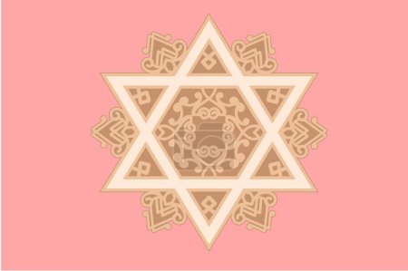 Illustration for STAR of DAVID Digital multilayer layout files are specially prepared for the laser cut, CNC router machine and other cutting machines. - Royalty Free Image