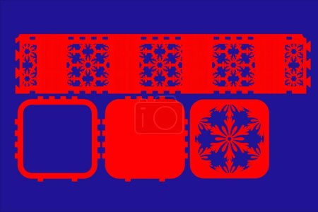 Illustration for CHRISTMAS BOX Digital multilayer layout files are specially prepared for the laser cut, CNC router machine and other cutting machines. - Royalty Free Image