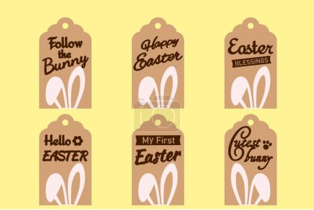Illustration for EASTER TAGS BUNDLE Digital multilayer layout files are specially prepared for the laser cut, CNC router machine and other cutting machines. - Royalty Free Image