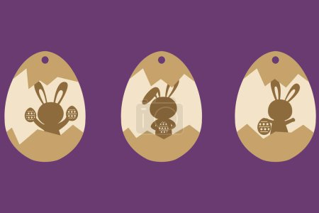Illustration for 3 Eggs EASTER BUNDLE Digital multilayer layout files are specially prepared for the laser cut, CNC router machine and other cutting machines. - Royalty Free Image