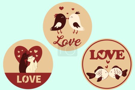 Illustration for LOVE Bunlde Digital multilayer layout files are specially prepared for the laser cut, CNC router machine and other cutting machines. - Royalty Free Image