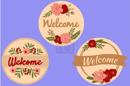 Illustration for WELCOME BUNDLE Digital multilayer layout files are specially prepared for the laser cut, CNC router machine and other cutting machines. - Royalty Free Image
