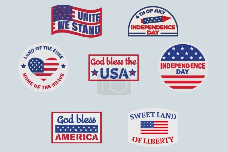 Illustration for Independence Day Svg USA Laser File Patriotic Svg. It is multilayer layout is an creative design for your ideas! - Royalty Free Image