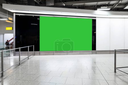 Photo for Billboard display mock up screen at station hall. Clipping path included. - Royalty Free Image