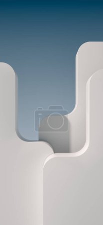 Photo for Abstract background of futuristic white elements with rounded corners. 3D rendering - Royalty Free Image