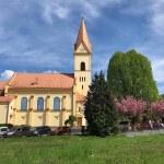 Catholic Church of St. Stephen, King of Hungary in Trencianske Teplice, Slovakia. May 1, 2023.