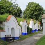Petrov - Plze, Czechia, june 2023: A group of typical outdoor wine cellars in Moravia in the Czech Republic.