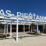 Piestany, Slovakia, june 26, 2023: Bus station, transport center in the city.