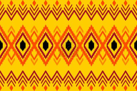 ikat seamless pattern abstract background for textile design. Can be used in fabric design for clothes, wrapping, carpet, fashion, textile, fabric, shirt, embroidery