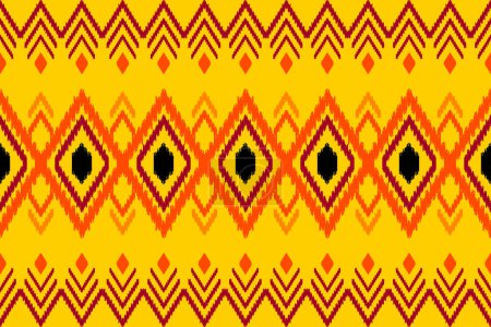 ikat seamless pattern abstract background for textile design. Can be used in fabric design for clothes, wrapping, carpet, fashion, textile, fabric, shirt, embroidery
