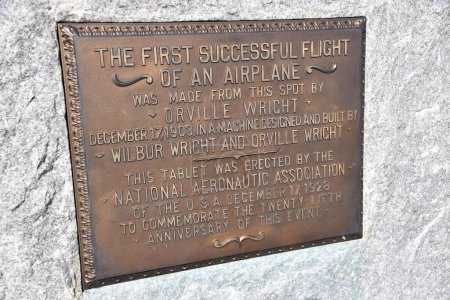 Photo for Bronze Wright Brothers Memorial Plaque at Wright Brothers Visitor Centre.  Kill Devil Hills, USA, October 1, 2019. - Royalty Free Image