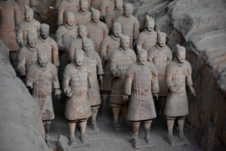 Photo for Terracotta Army Figures at Xi'An, Shaanxi, China. November 4, 2018. - Royalty Free Image
