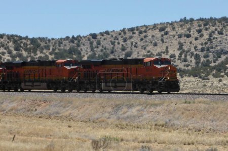Photo for Locomtive2 BNSF 6912 and BNSF 6215. Train model GE ES44C4. Arizona, USA, June 13, 2014. - Royalty Free Image