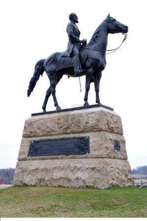 Téléchargez les photos : Gettysburg, PA, États-Unis. 9 avril 2015. Le monument du major-général George Gordon Meade au champ de bataille de Gettysburg. - en image libre de droit