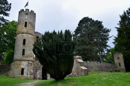 Photo for "Stainborough Castle" an early example (finished 1730) of a mock ruin at Wentworth Castle. Stainborough, UK, May 28, 2023. - Royalty Free Image