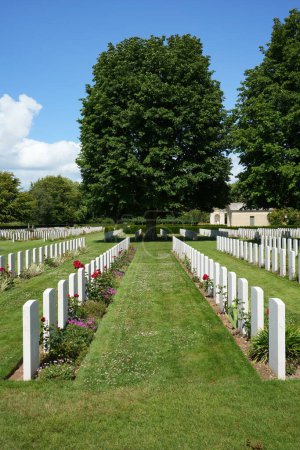 Photo for Rows of Grave Markers at The Bayeux war cemetery. Bayeux, France, July 5, 2023. - Royalty Free Image