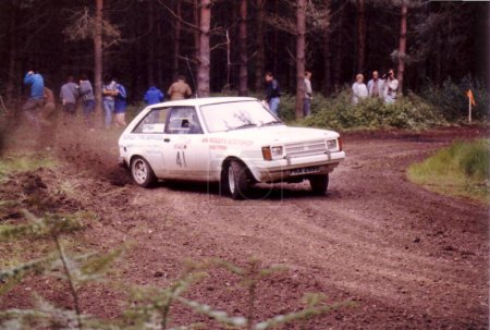 Photo for Talbot Sunbeam TI driven by Tim Morris The Sutherland Dukeries Car Rally, Clumber Park, Nottingham, England, UK. June 1987. - Royalty Free Image