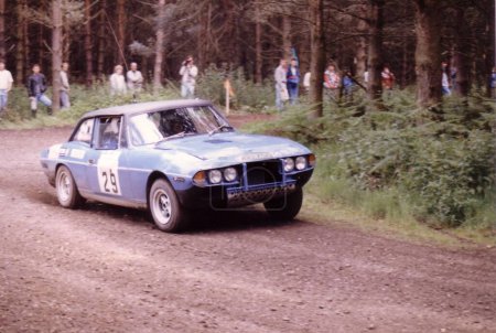 Photo for Triumph Stag 3.5 V8 competing in The Sutherland Dukeries Car Rally, Clumber Park, Nottingham, England, UK. Driven by Jeff Staples. June 1987. - Royalty Free Image
