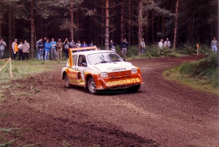 Photo for An MG Metro 6R4 rally car at The Sutherland Dukeries Car Rally, Clumber Park, Nottingham, England, UK. June 1987. - Royalty Free Image