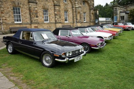 Photo for A line up of Classic Triumph Stag Motor Cars. Derbyshire, UK, September 1, 2023. - Royalty Free Image
