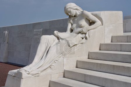 Photo for Carving of a reclining female figure at The Canadian National Vimy Memorial at Vimy Ridge. Vimy, France, August 19, 2012. - Royalty Free Image