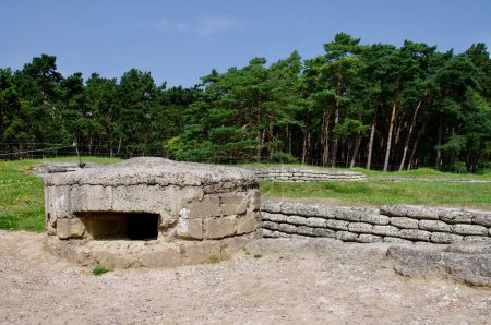 Photo for Remains of a concrete WW1 bunker at Vimy Ridge Battlefield. Vimy, France, August 19, 2012. - Royalty Free Image